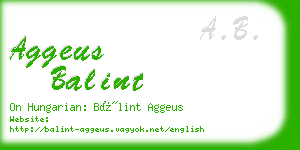 aggeus balint business card